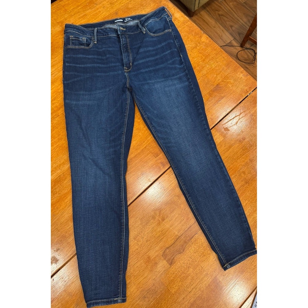 Old Navy Rock Star Dark Blue Super Skinny High Rise Jeans Size 16